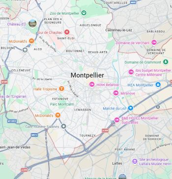 carte de Montpellier